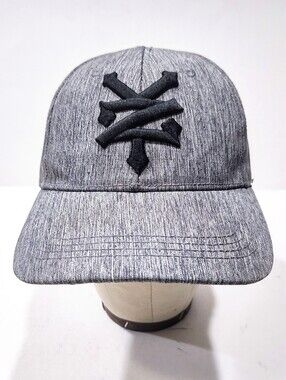 Zoo York Gray Heather Snapback Baseball Cap Black Embroidered Logo One Size